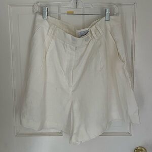 & Other Stories White Linen Tailored Shorts sz 12 NWT